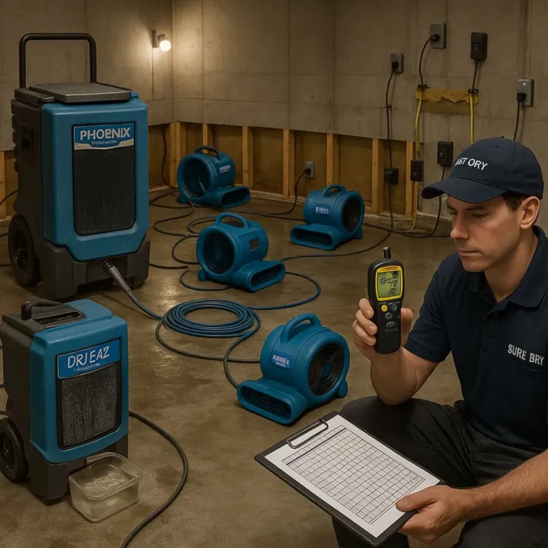 Structural Drying and Dehumidification process in Oceanside, NY